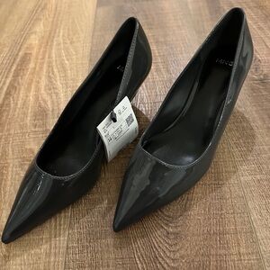 Mango Glossy Dark Grey Heels
